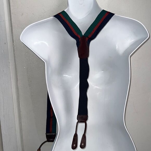 Green, Red and Black Nylon Braces/Suspenders - Picture 4 of 6